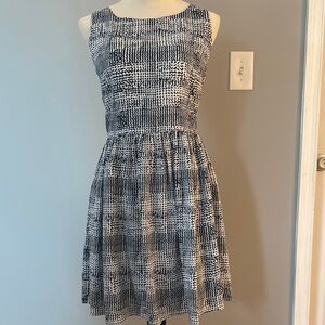 Blue and White Scoop Neck A-Line Sundress